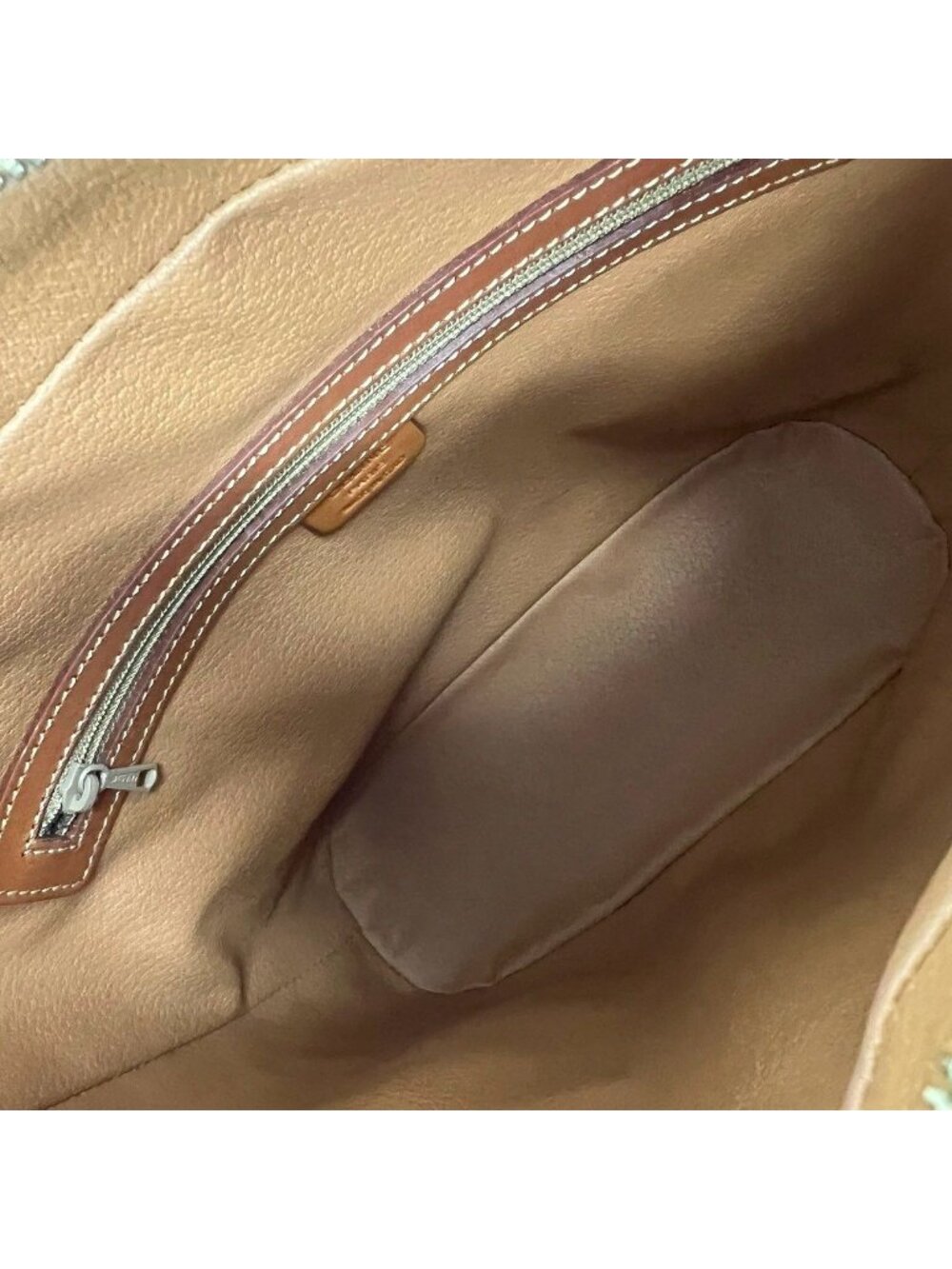 Celine Vintage Macadam Pattern Triomphe Logo Leather Tote Bag Brown - Picture 9 of 10